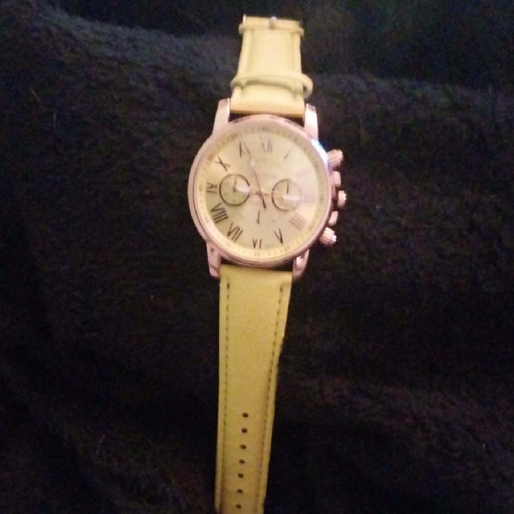 Stylish Watch with Yellow Strap